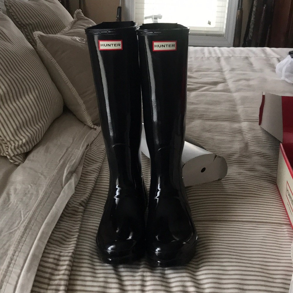 Hunter Boots Adjustable Black Gloss Size 10